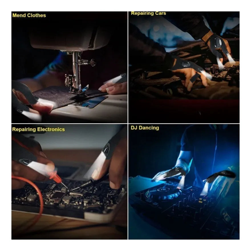 GUANTES CON LINTERNA LED RECARGABLE