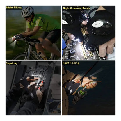 GUANTES CON LINTERNA LED RECARGABLE